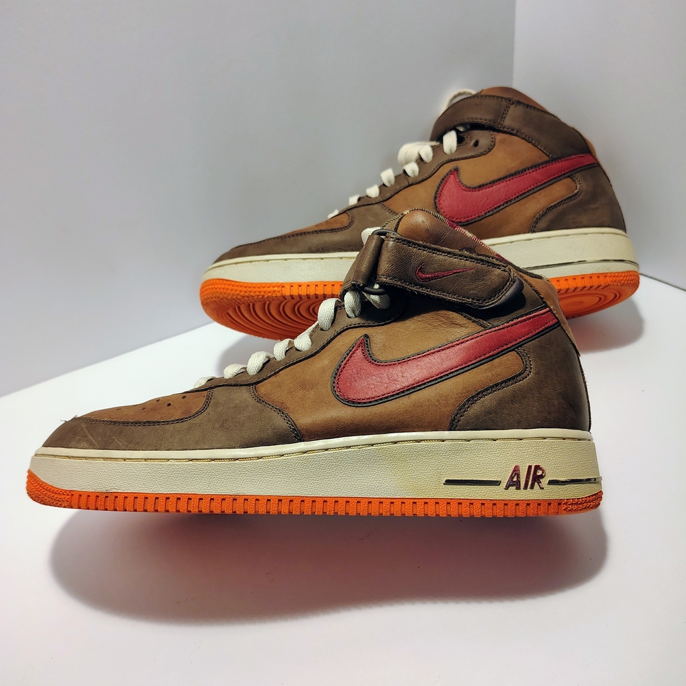 Nike Air Force 1 Men's 11 Brown Tan and Red Hunt Pack Thanksgivings High-Top AF1